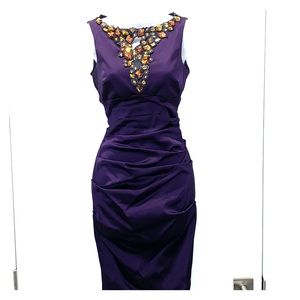 PRICE DROP!!! CACHE Royal Purple Bedazzled Cocktail/Wedding